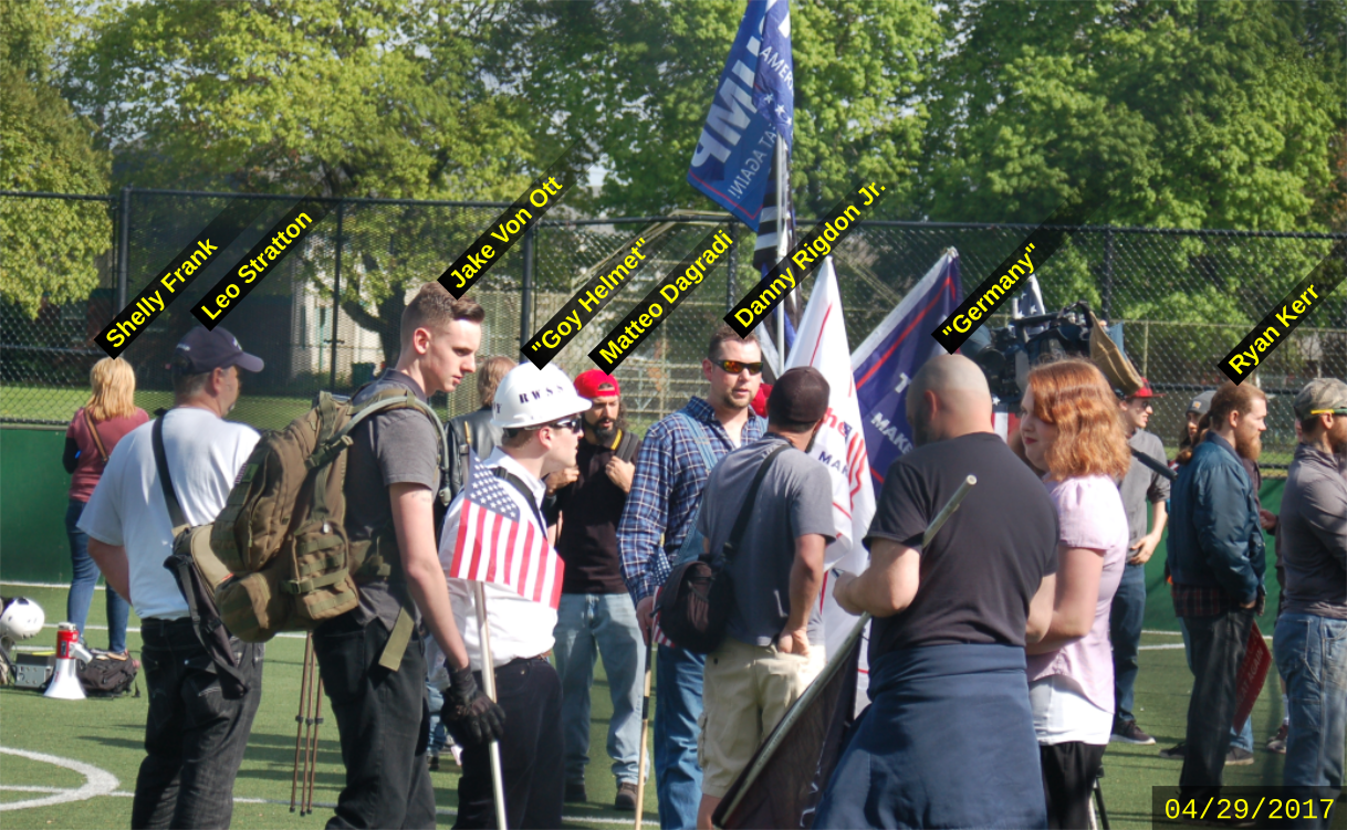 Matteo Dagradi attends a Patriot Prayer rally with Nazis