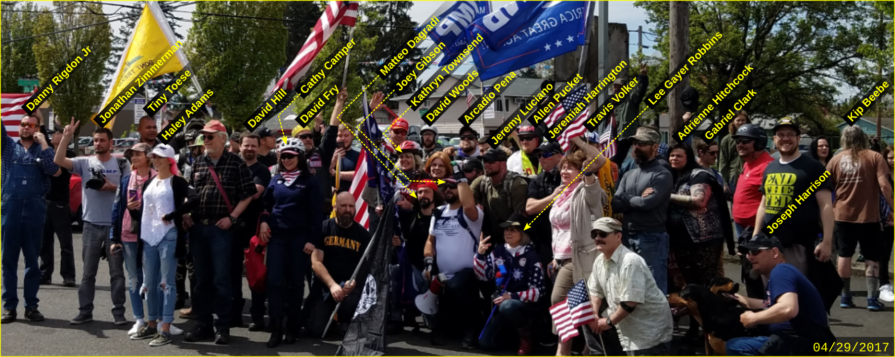 Matteo Dagradi attends a Patriot Prayer rally with Nazis