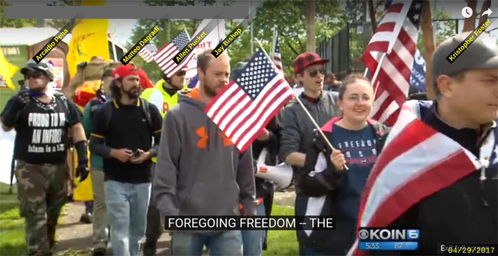 Matteo Dagradi attends a Patriot Prayer rally with fascists