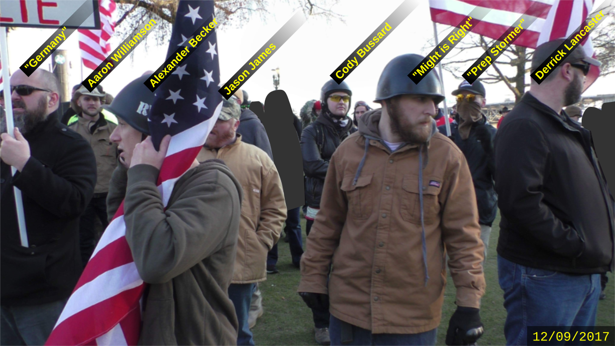 Aaron Williamson attends an anti-immigrant hate rally