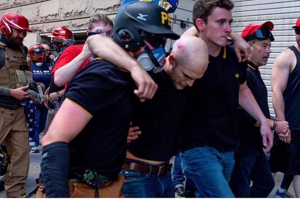 Aaron Williamson at Joey Gibson's violent June 30 rally